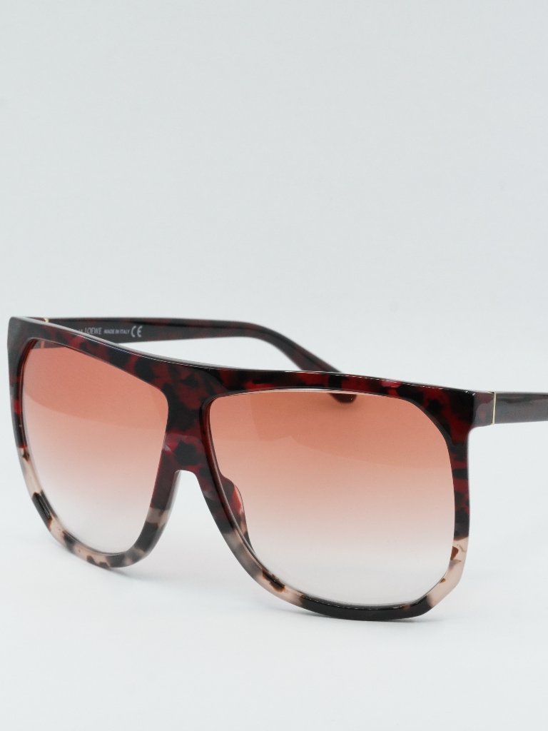 Loewe Lw40001i 54t Filipa Sunglasses Red Havana/Rose Havana Square Frame